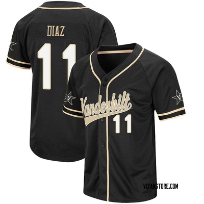 Women's Davis Diaz Vanderbilt Commodores Replica Colosseum Baseball Jersey  - Black