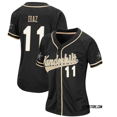 NCAA Baseball Jersey Davis Diaz Vanderbilt Commodores College Full-Button Grey #11